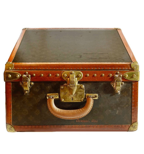 1940s Louis Vuitton Saks & Cy New York Leather Trunk - STYLE-CHNGR