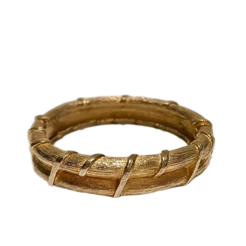 1960s GIVENCHY CUSTOME JEWELLERY SLAVE GILT BANGLE BRACELET - STYLE-CHNGR