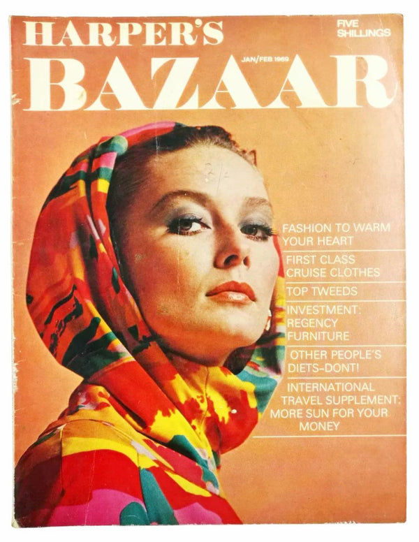 1969 Harper's Bazaar Magazine British Edition Cover by Colin Glascoe - STYLE-CHNGR