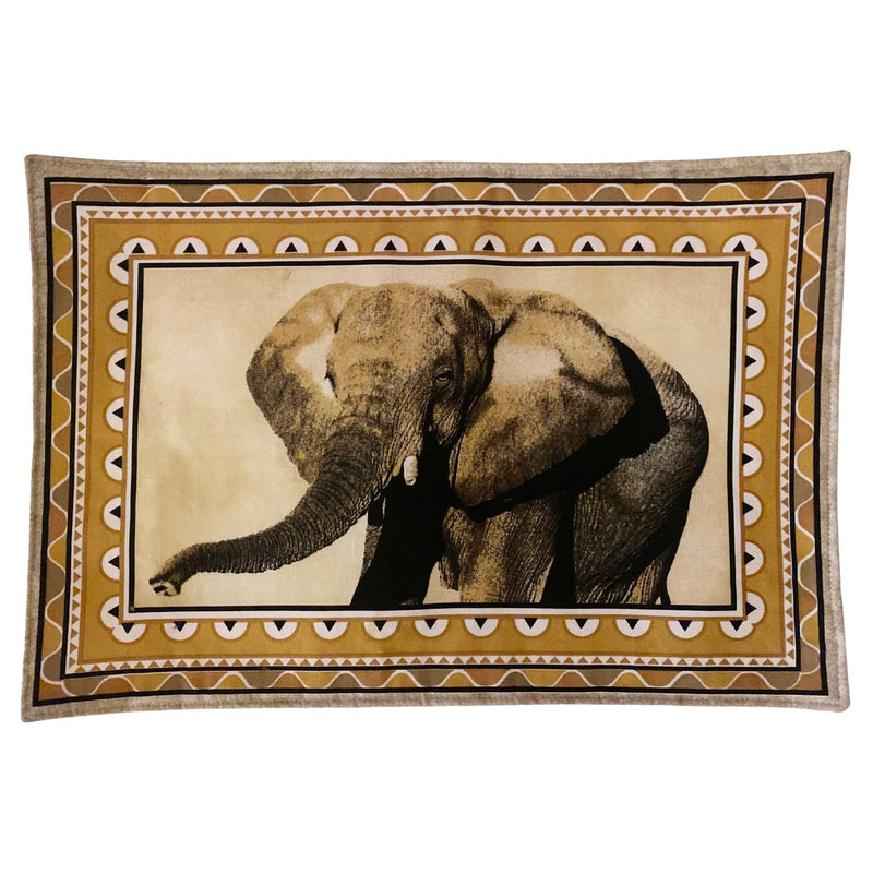 1970s African Savannah Animal Handsewn Set of 6 Placemats - STYLE-CHNGR