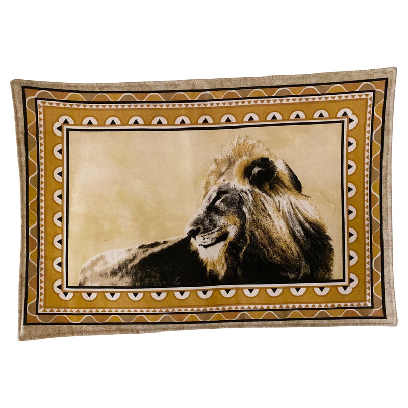 1970s African Savannah Animal Handsewn Set of 6 Placemats - STYLE-CHNGR