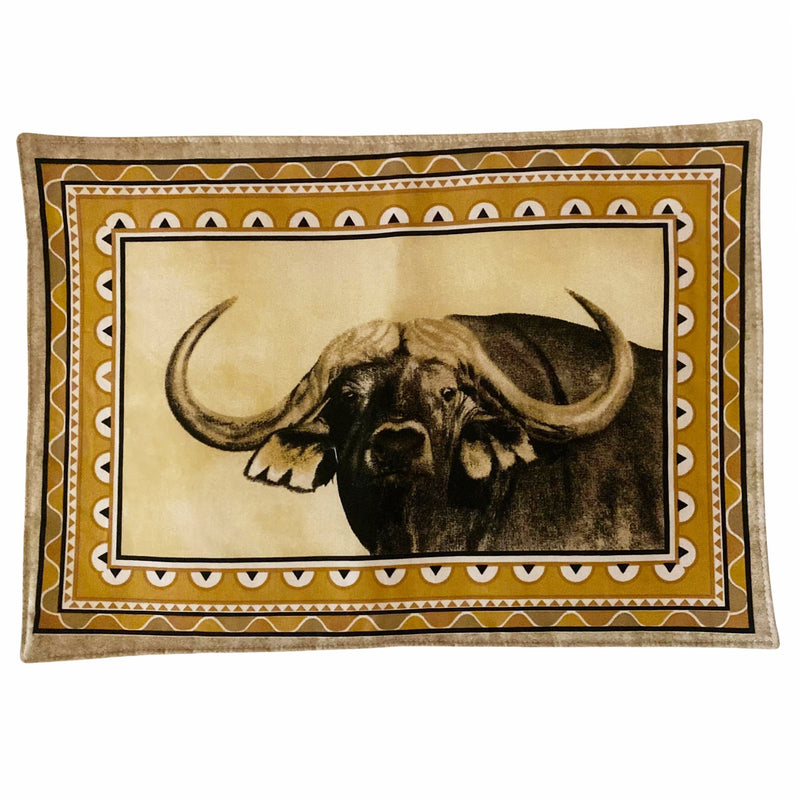 1970s African Savannah Animal Handsewn Set of 6 Placemats - STYLE-CHNGR