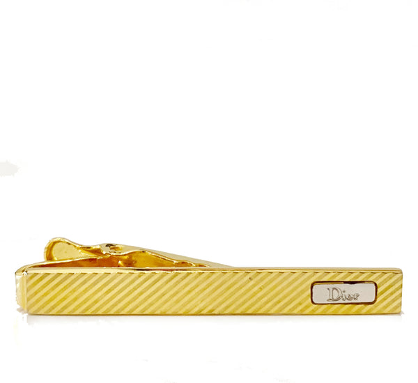 1970s Christian Dior Gold Tone Metal Paper Tie Clip
