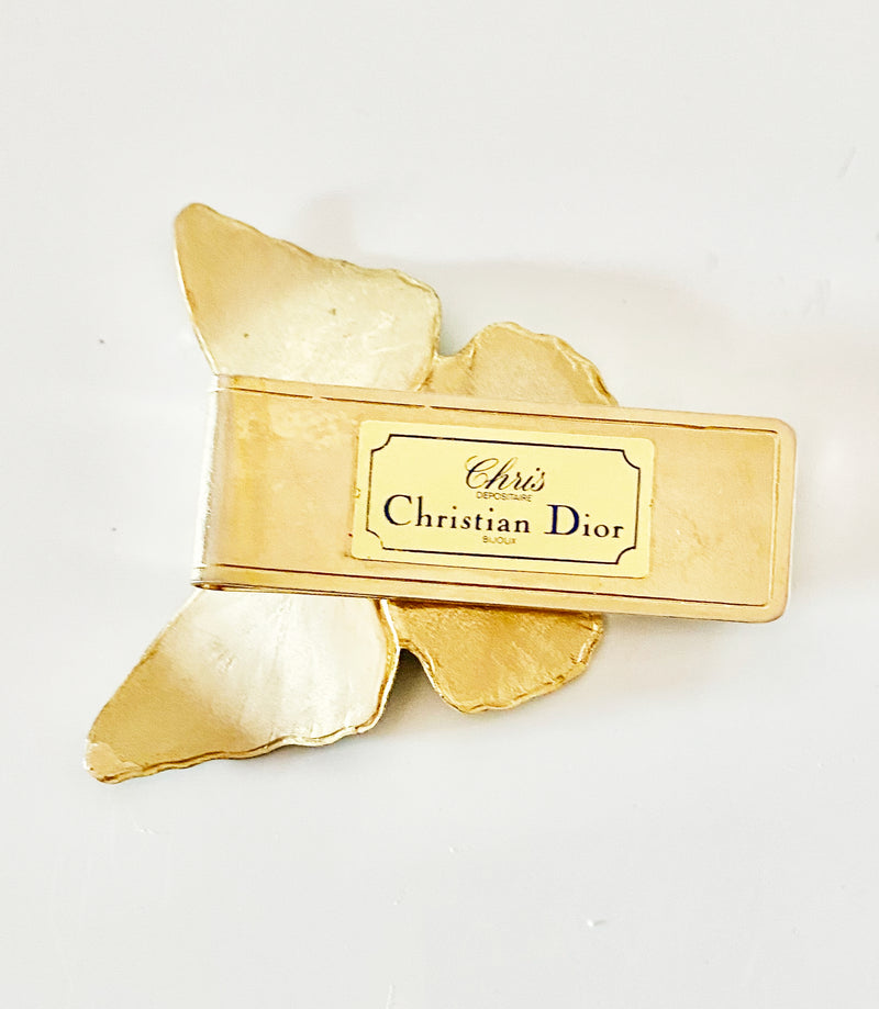 1980s  Christian Dior Enameled Butterfly Silver Clip Brooch - STYLE-CHNGR
