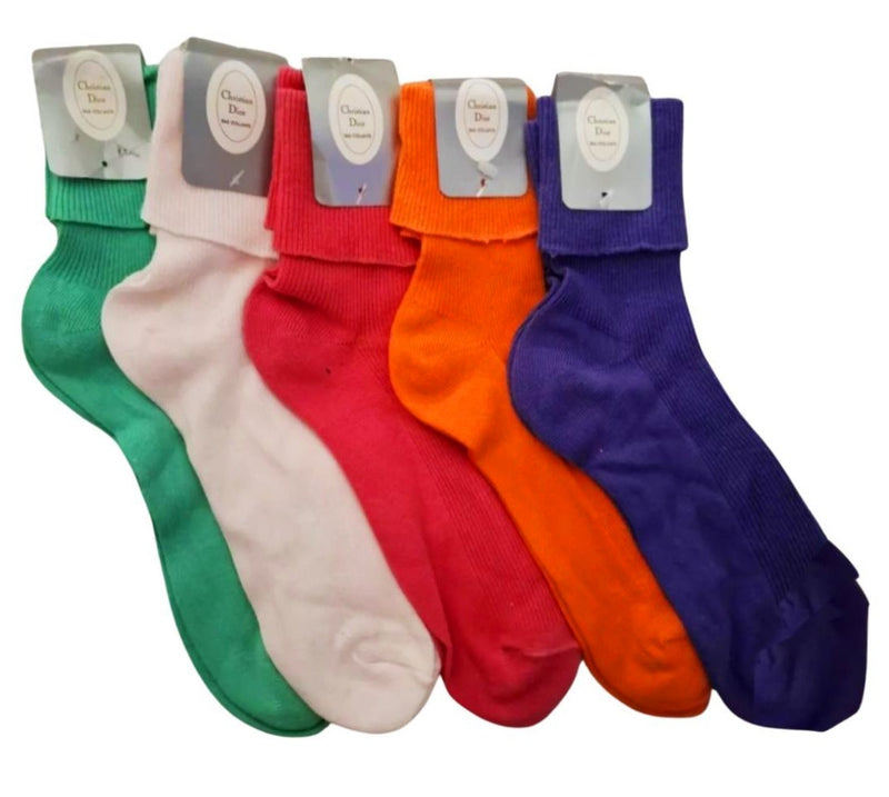 1980s Christian Dior Set of 5 Multicolor Cotton Socks