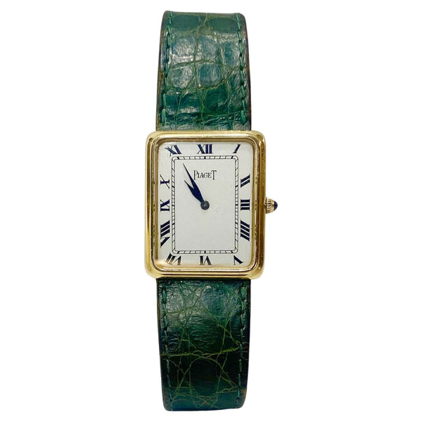 1980s Piaget Rectangular Tank Hand Wound 929 18K Wrist Watch - STYLE-CHNGR