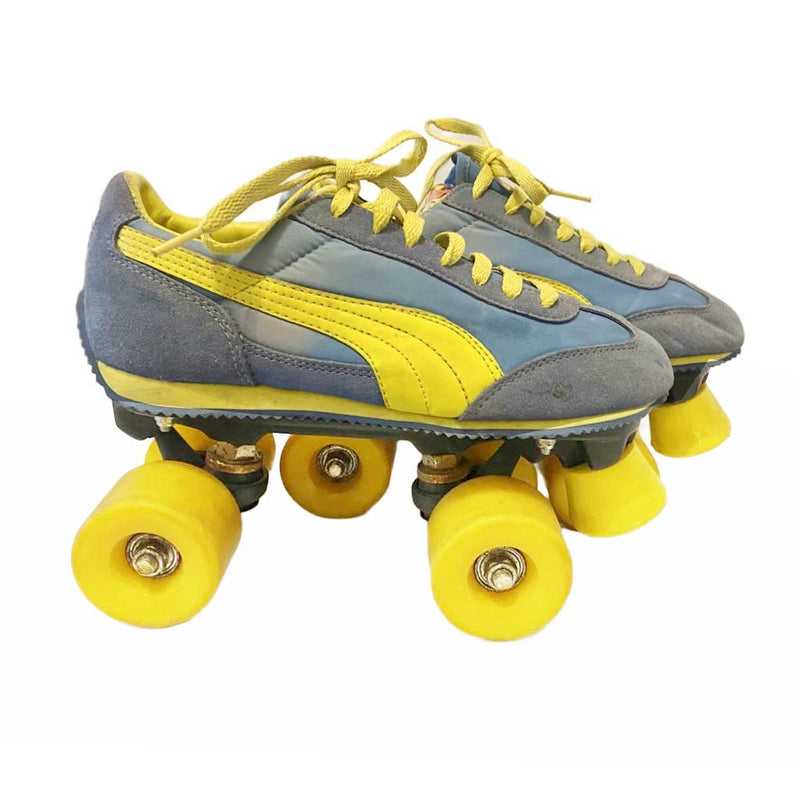 1980s Puma Yellow Blue Roller Skates