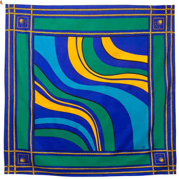 1980s Rolex Silk Scarf Silk Twill Nautical & Crown Motif - STYLE-CHNGR