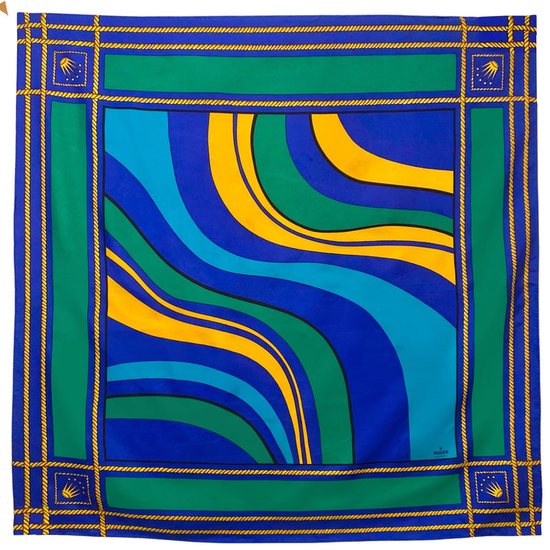 1980s Rolex Silk Scarf Silk Twill Nautical & Crown Motif
