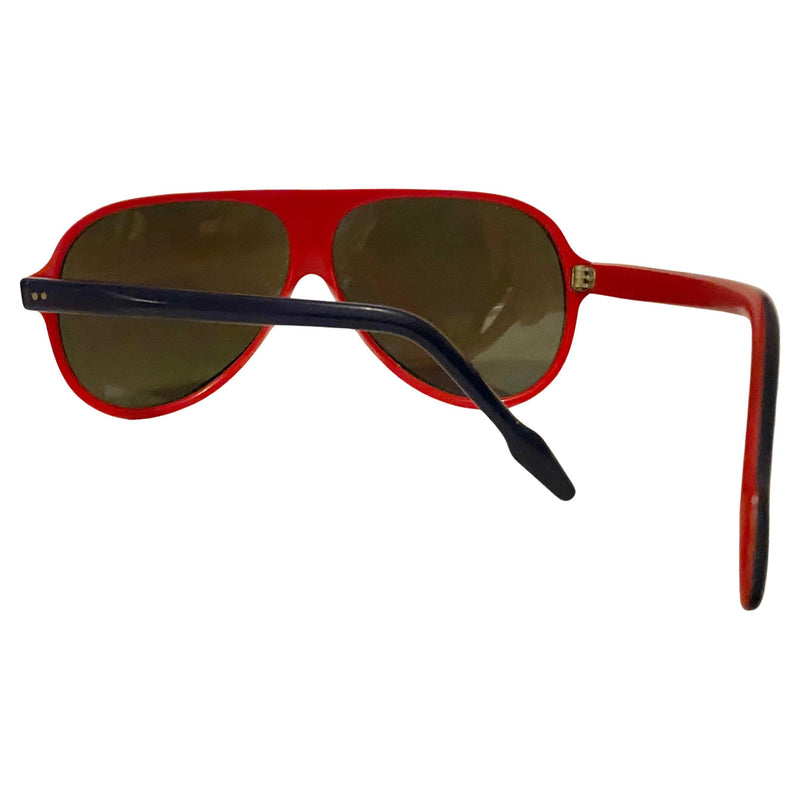 1980s Rossignol Mirrored Blue Red White Sunglasses - STYLE-CHNGR