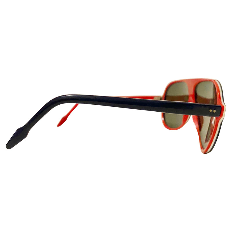1980s Rossignol Mirrored Blue Red White Sunglasses - STYLE-CHNGR
