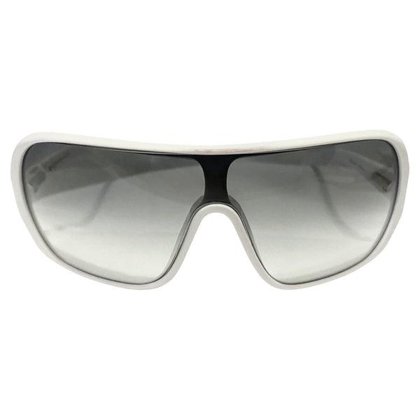 1980s Vogue Eyewear White Mask Wrap Frame Sunglasses - STYLE-CHNGR