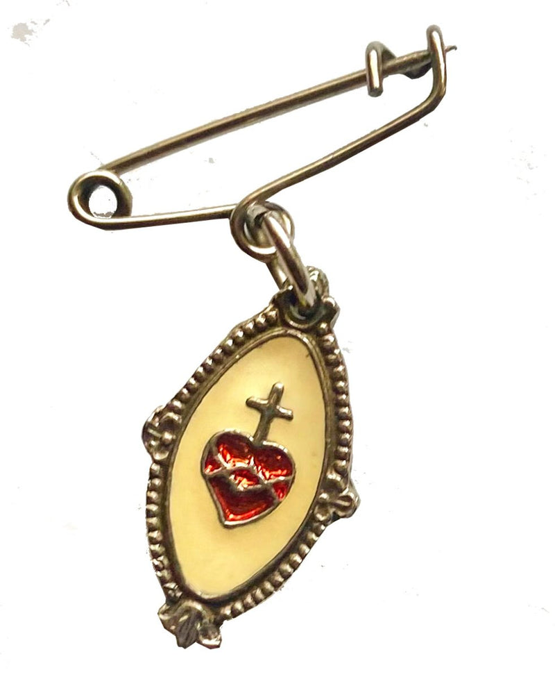 1990s Dolce & Gabbana Enameled Heart Brooch Pin