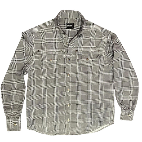 1990s VERSACE Jeans Houndstooth Medusa Buttons Cotton Shirt