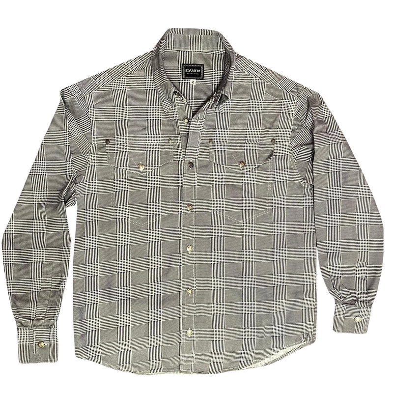 1990s VERSACE Jeans Houndstooth Medusa Buttons Cotton Shirt
