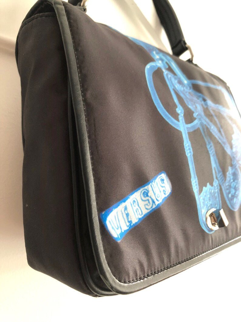 1990s Versace Versus Nylon Medusa Clutch Bag - STYLE-CHNGR