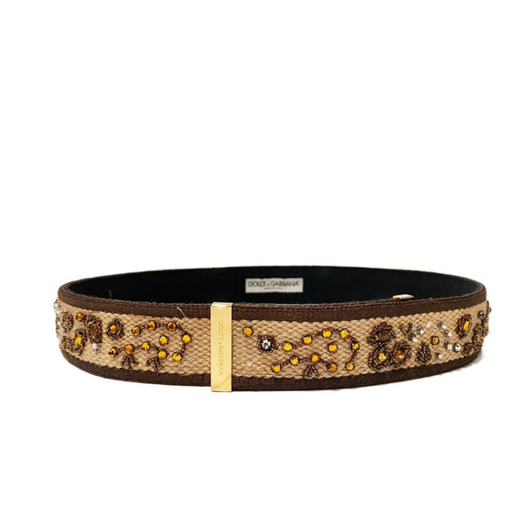 2000s Dolce & Gabbana Cord and Gems Belt - STYLE-CHNGR