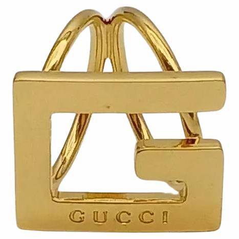 2000s Gucci Gold Metal Scarf Ring - STYLE-CHNGR
