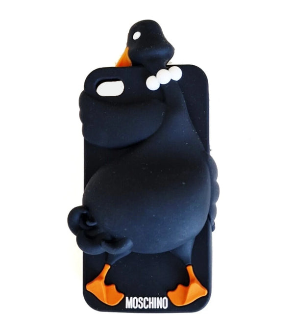 2000s Moschino Iphone 4 and 4S Black Goose Luisa Silicone Cover - STYLE-CHNGR
