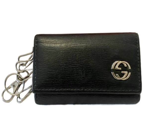 2000s Tom Ford for Gucci Black Leather Hook Key Holder Wallet - STYLE-CHNGR
