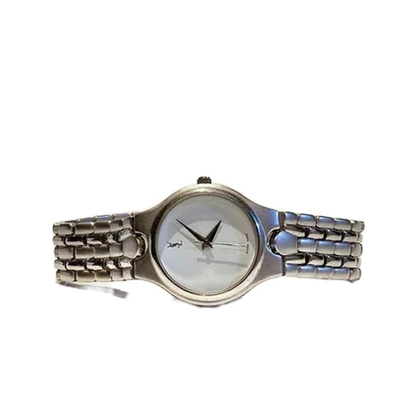 2000s YVES SAINT LAURENT STEEL METAL BRUSH WATCH - STYLE-CHNGR