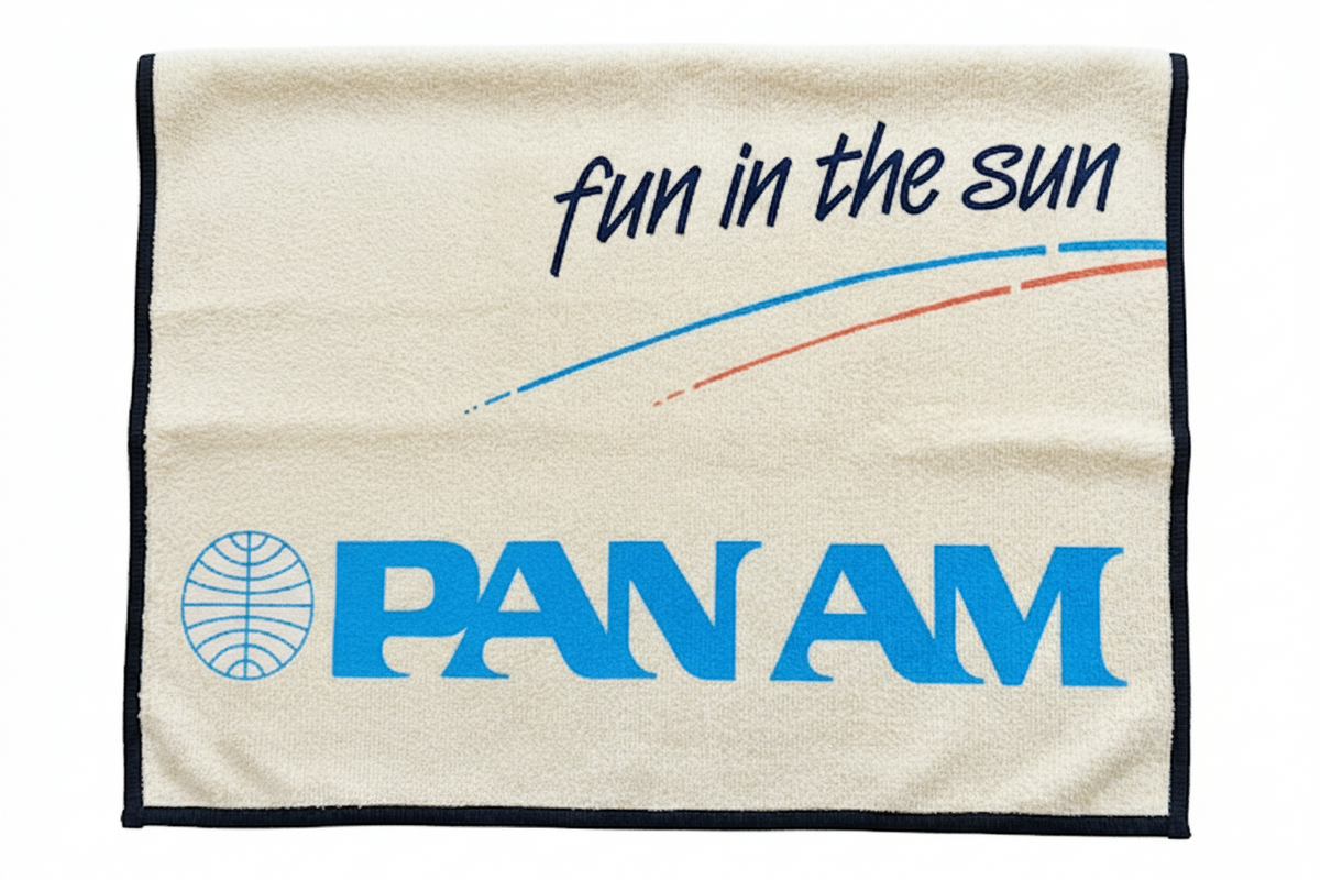 1980s Pan Am "Fun in the Sun" Graphic Beach Towel Mat