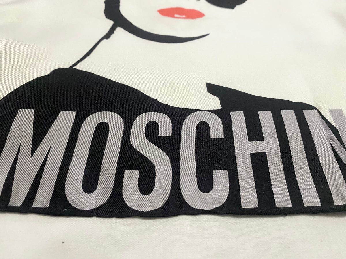 1988 Franco Moschino Woman with Cowboy Hat silk scarf