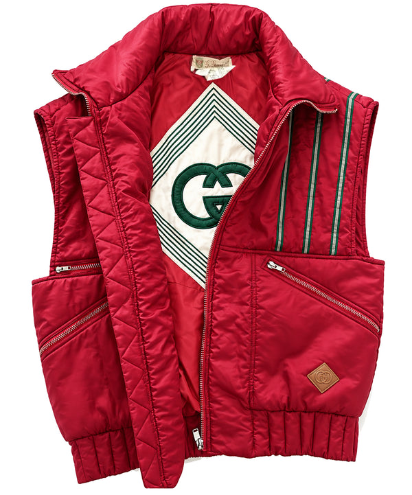 1980S Gucci Pink Puffer Gilet Vest Jacket