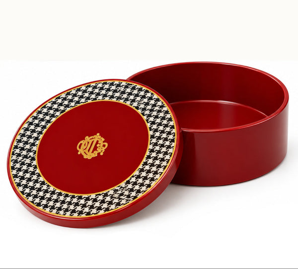 1990s Christian Dior Houndstooth Yamanaka Shikki Japan Lacquer Box