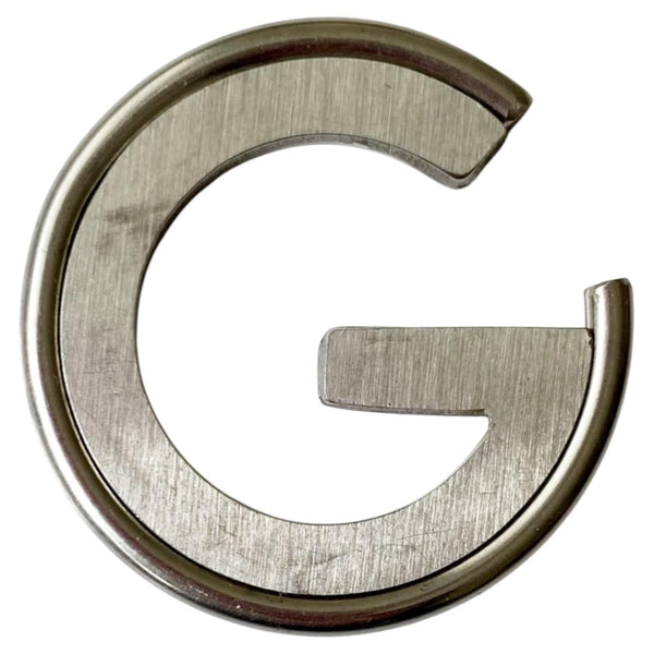 2000s Vintage Gucci G Logo Stainless Steel Sliding Key Ring