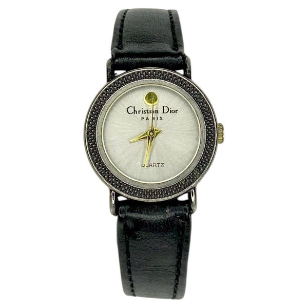 1980s Vintage Christian Dior Silver Dial Quartz Wristwatch