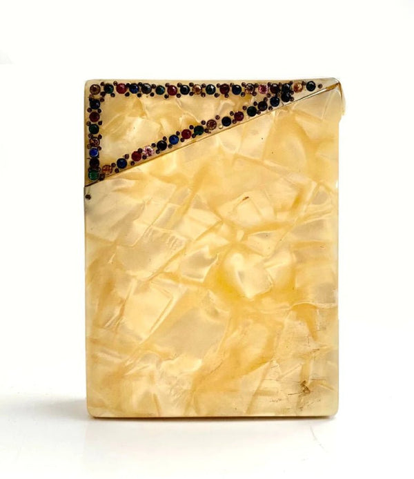 1930s Art Deco Crystals Bakelite Jeweled Pill Box - STYLE-CHNGR