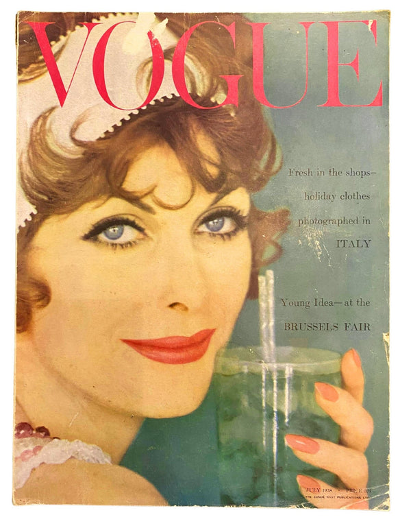 1958 Vogue Magazine - Fresh In the Shops, Italy -  Cover by by Cecil Beaton - STYLE-CHNGR