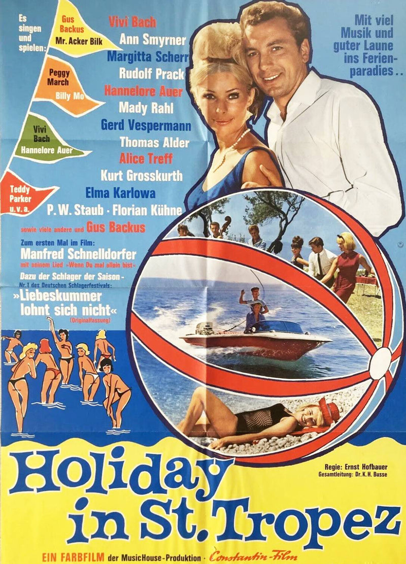 1967 Holidays in St Tropez Original Movie Cinema Poster