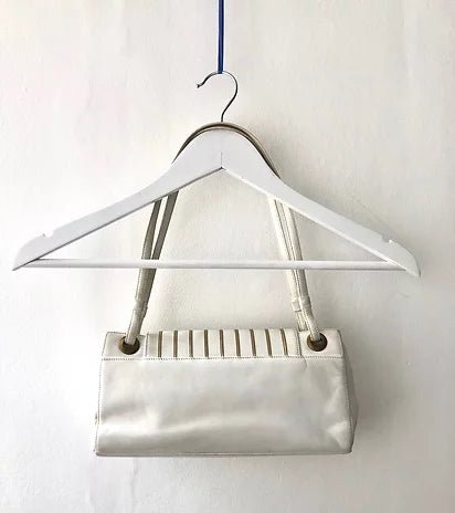 1970's BALMAIN PARIS WHITE LEATHER BAG - STYLE-CHNGR