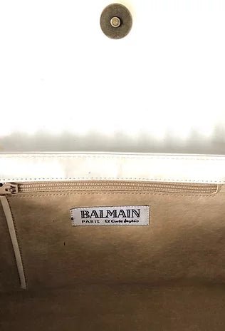1970's BALMAIN PARIS WHITE LEATHER BAG - STYLE-CHNGR