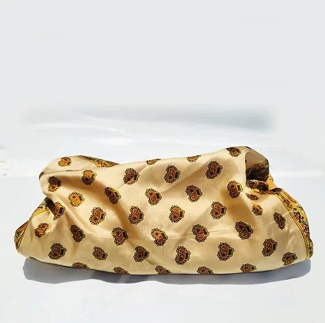1970s CHRISTIAN DIOR SILK BOHEMIAN PAISLEY BAMBOO CLUTCH BAG - STYLE-CHNGR