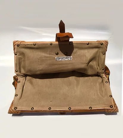 1970s CHRISTIAN DIOR SILK BOHEMIAN PAISLEY BAMBOO CLUTCH BAG - STYLE-CHNGR