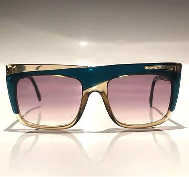 1980s CHRISTIAN DIOR DAVID BOWIE GREEN AND GOLD Oversized SUNGLASSES - STYLE-CHNGR