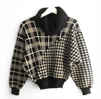 1980s CHRISTIAN DIOR HOUNDSTOOTH BAT WING JUMPER