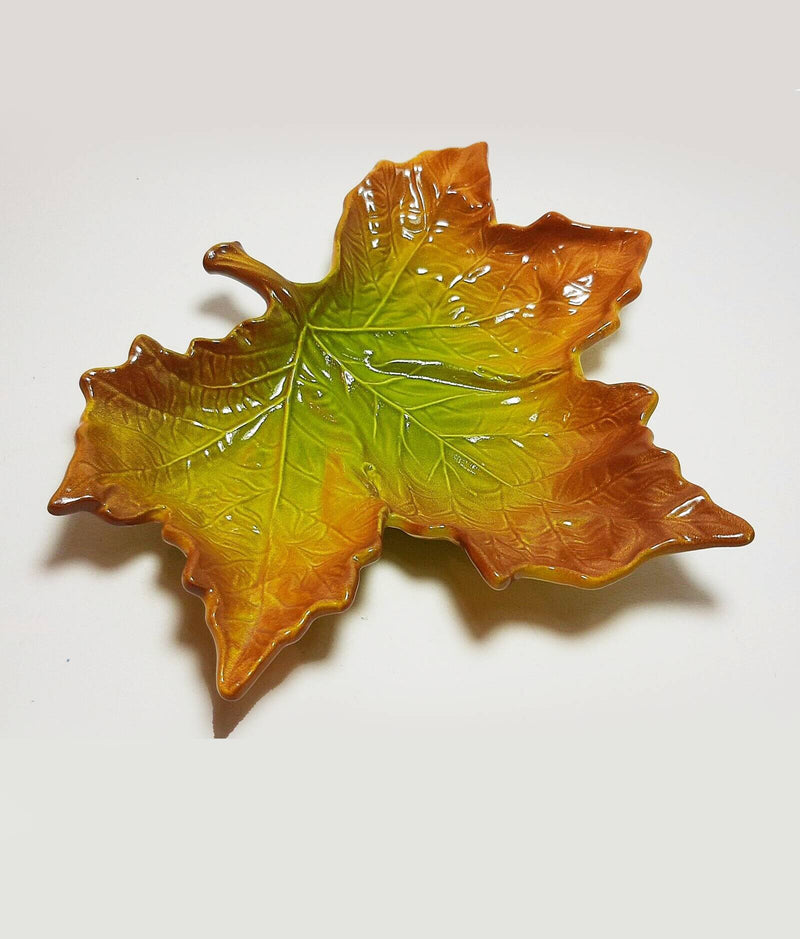 1980s Christian Dior Ceramic Green Leaf Decorative Bowl - STYLE-CHNGR