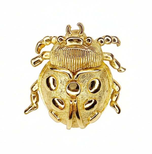 1980s Christian Dior Ladybird Gold Plated Vintage Pin Brooch - STYLE-CHNGR