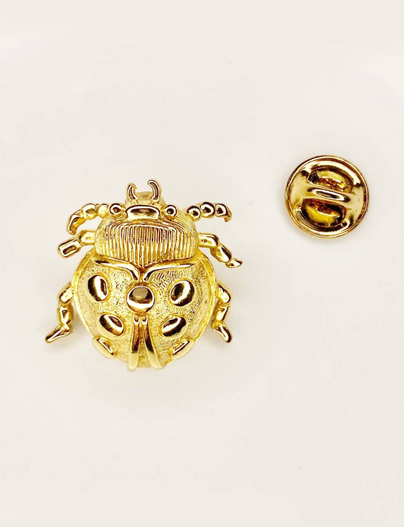 1980s Christian Dior Ladybird Gold Plated Vintage Pin Brooch - STYLE-CHNGR