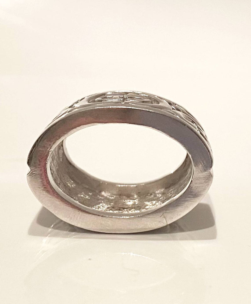 1980s Christian Dior Scarf Rhodium Plated Art Nouveau Design Ring - STYLE-CHNGR