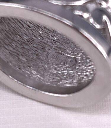 1980s Christian Dior Scarf Rhodium Plated Art Nouveau Design Ring - STYLE-CHNGR
