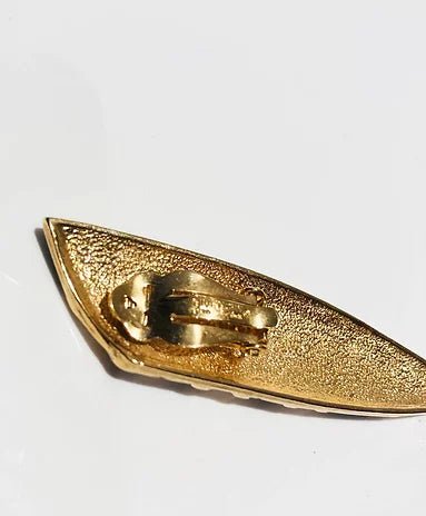 1980s GIVENCHY ZEBRA STRIPE ENAMEL RUNWAY COUTURE ELONGATED CLIP EARRINGS - STYLE-CHNGR