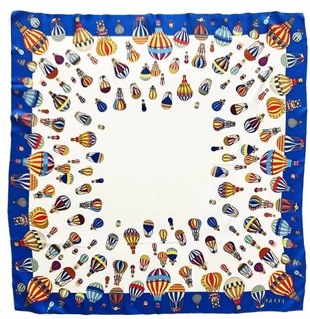 1980s GUCCI BALLOON PRINT SILK Multicolor SCARF - STYLE-CHNGR