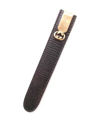 1980s GUCCI COLLECTION LETTER OPENER with lizard case - STYLE-CHNGR