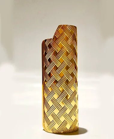 1980s GUCCI GOLD PLATED BRAIDED LIGHTER CASE COVER - STYLE-CHNGR