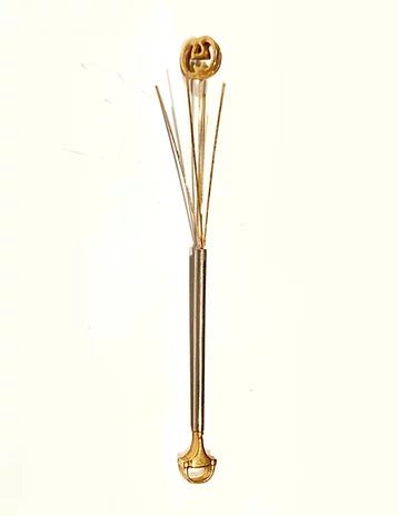 1980s GUCCI Silver and Gold Tone Metal COCKTAIL SWIGGLER - STYLE-CHNGR